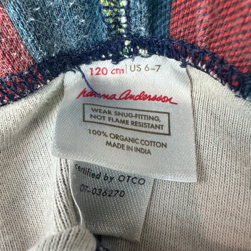 Hanna Andersson Kids 120 US 6-7 Plaid Organic Cotton Pajama Set Multicolor 59852 - Picture 5 of 10
